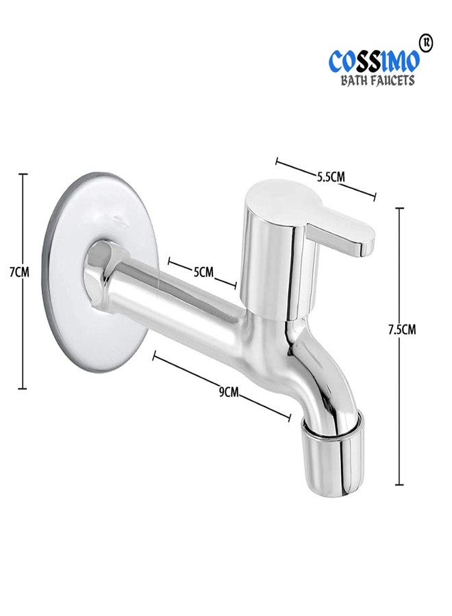 Cossimo Stainless Steel Marc Long Body Bib Cock Tap for Bathroom, Chrome, Silver (1/2" Inch, 13 mm) - Set of 1 - Image 2